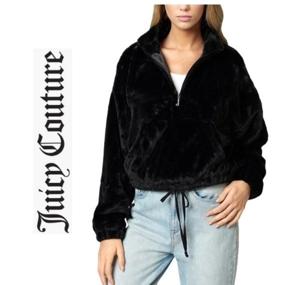 NWT JUICY COUTURE Faux Fur Pullover Jacket Coat - Picture 1 of 7